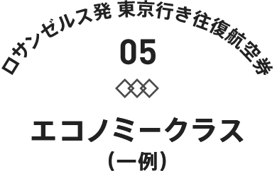 ロサンゼルス発 東京行き往復航空券01 エコノミークラス(一例)