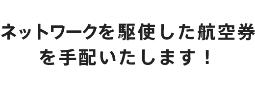 海外進出拠点数No.1 (64か国135都市219拠点（2016年6月現在））ネットワークを駆使した航空券を手配いたします！